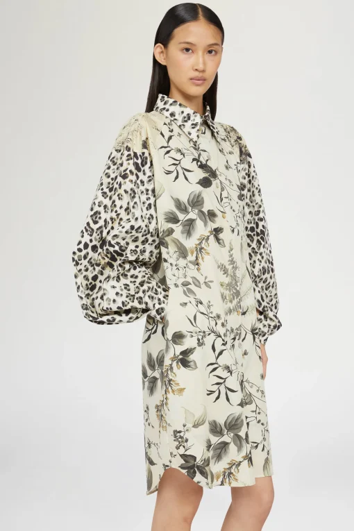 Abito Camicia Stampa Tropicale