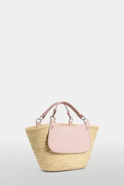 Borsa di Paglia Grande Rosa