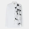 Camicia Bianca Ricami Neri
