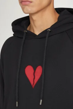 Felpa con cappuccio cuore spezzato