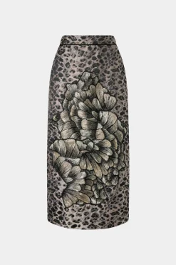 Gonna Midi Stampa Animalier