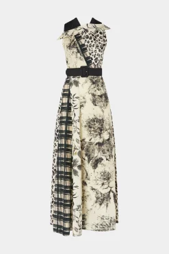 Midi Abito Stampa Tropicale & Leopardo