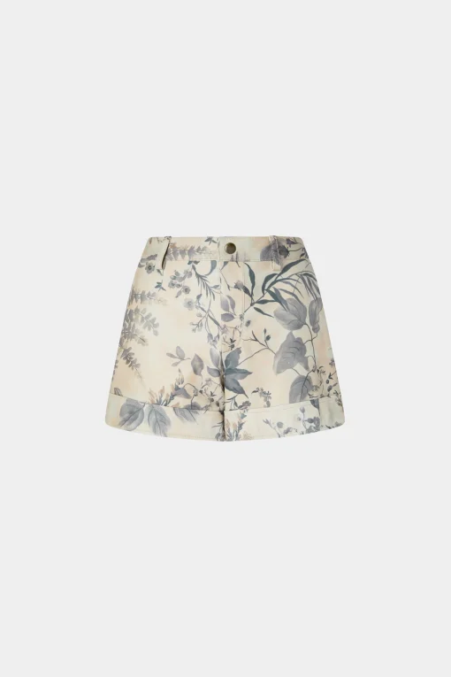 Pantaloncini di Pelle Stampa Tropicale