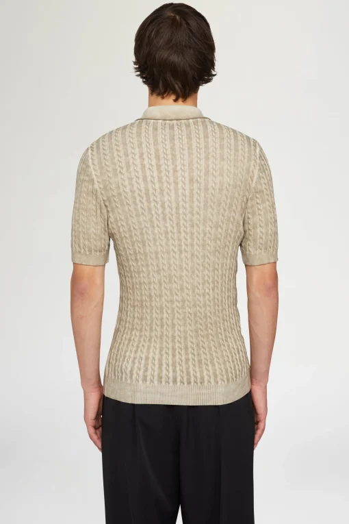 Polo in Maglia Beige