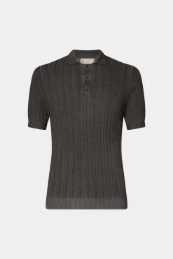 Polo in Maglia Grigia