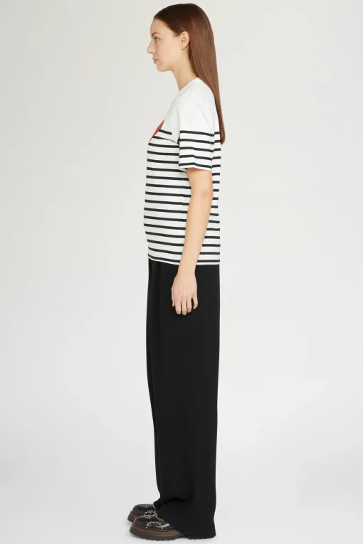 T-shirt Cuore Spezzato a Righe
