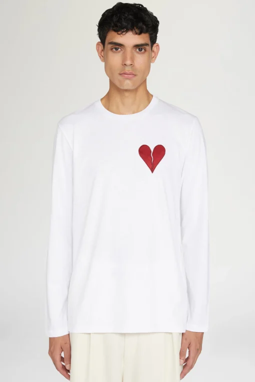 T-shirt Cuore Spezzato Lunga Bianca