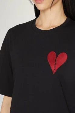 T-shirt Cuore Spezzato Nera