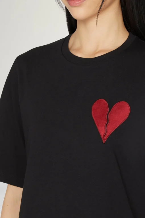T-shirt Cuore Spezzato Nera