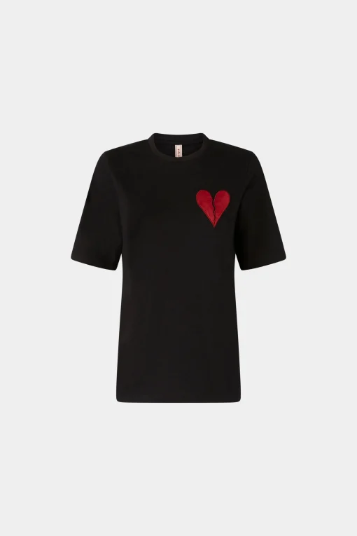 T-shirt Cuore Spezzato Nera
